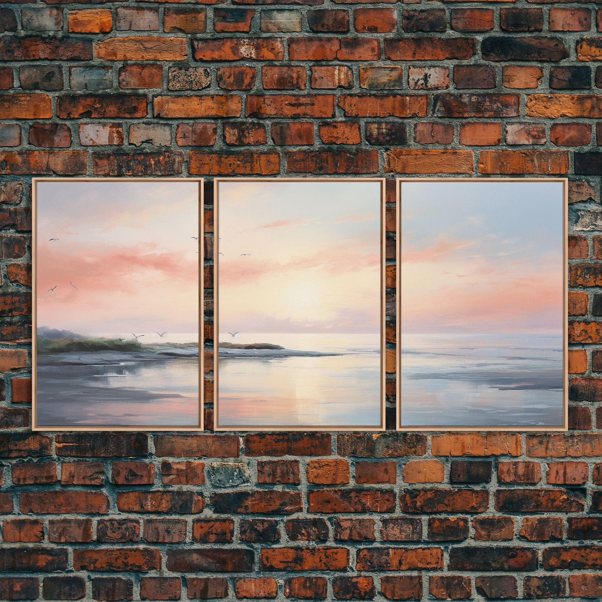Pink Abstract Coastal Painting