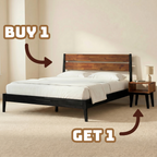 [Buy 1 Get 1] Callisto Solid Wood Bed Frame and Nightstand