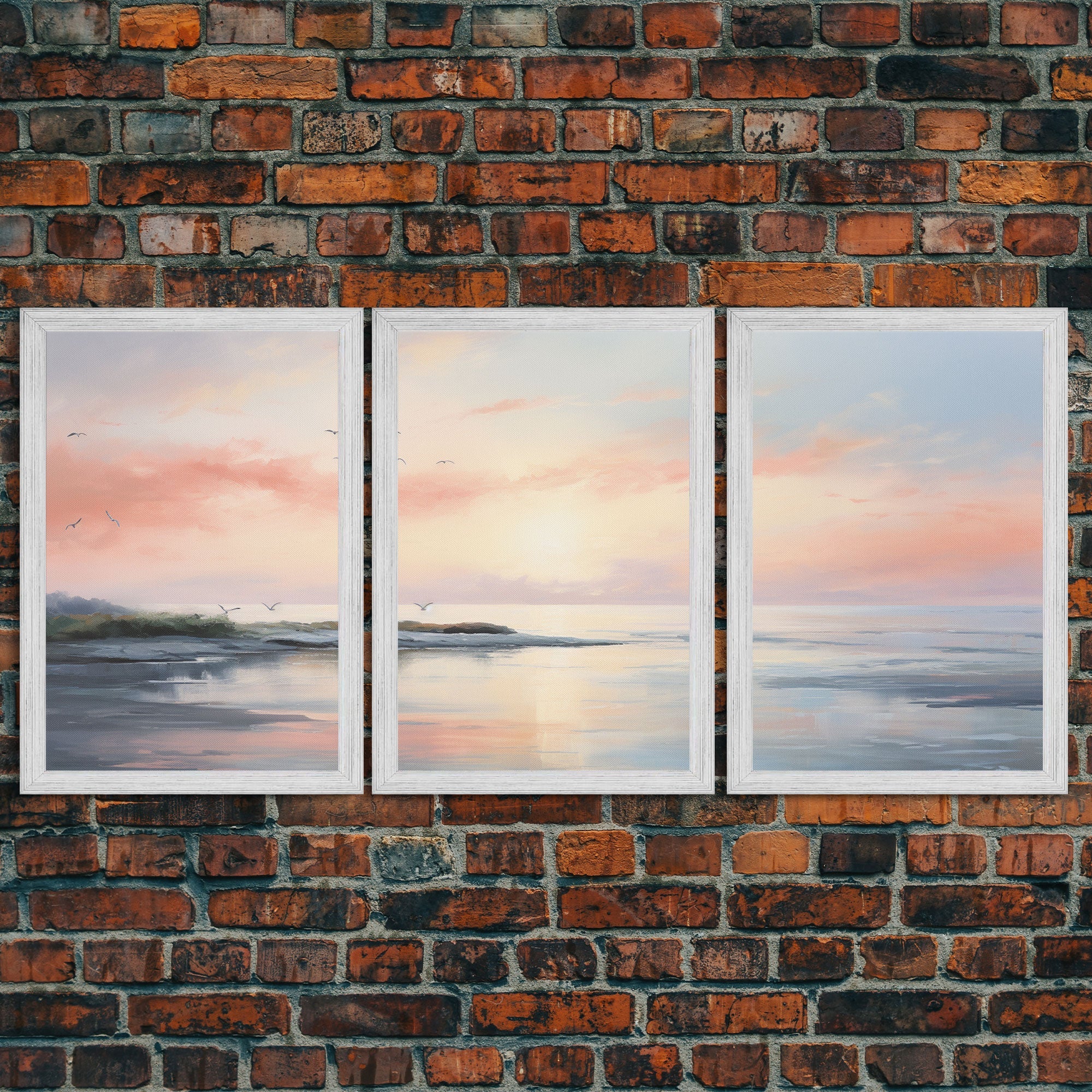 Pink Abstract Coastal Painting