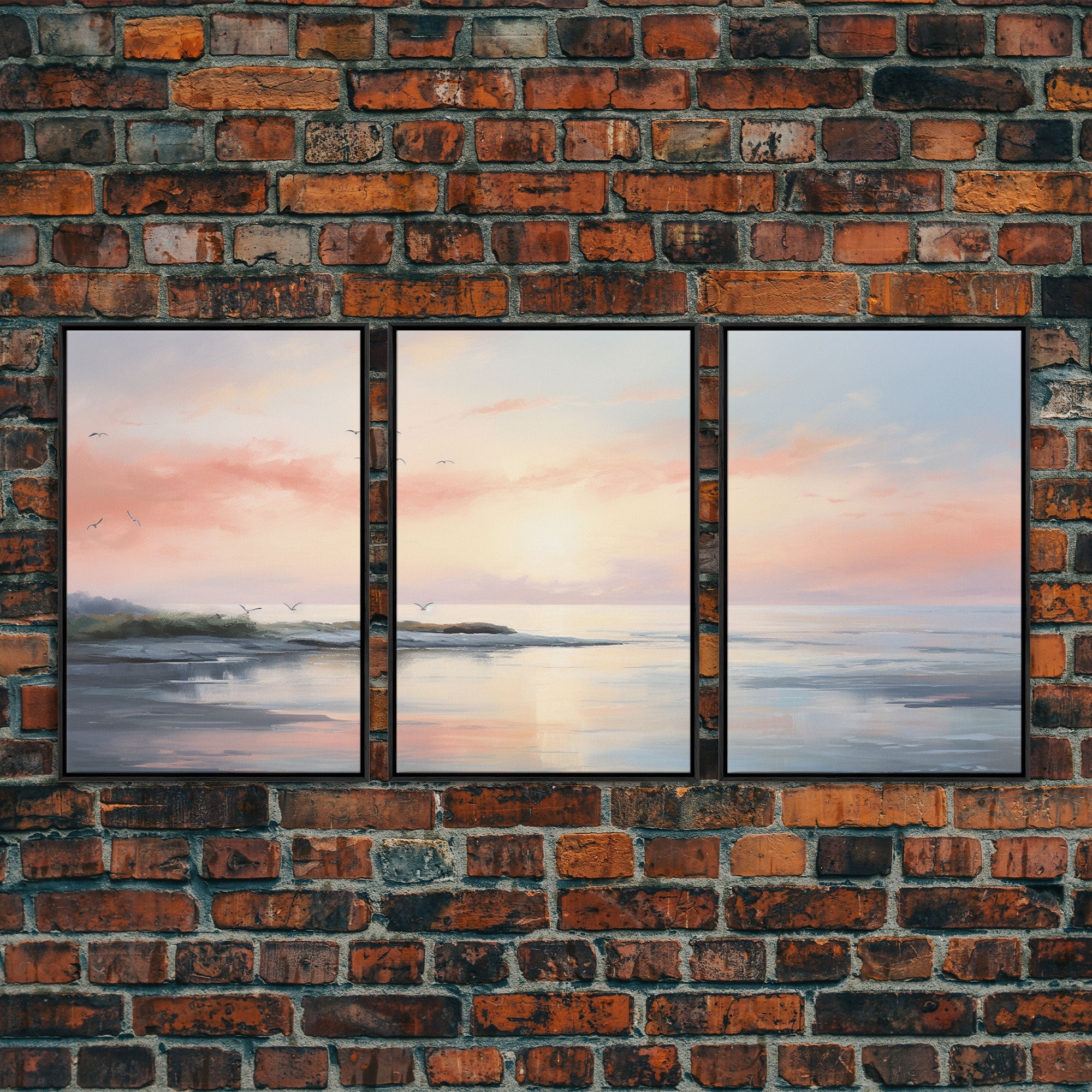 Pink Abstract Coastal Painting
