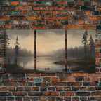 Moody 3 Piece Canvas Wall Art, Solumn PNW Lake At Sunset