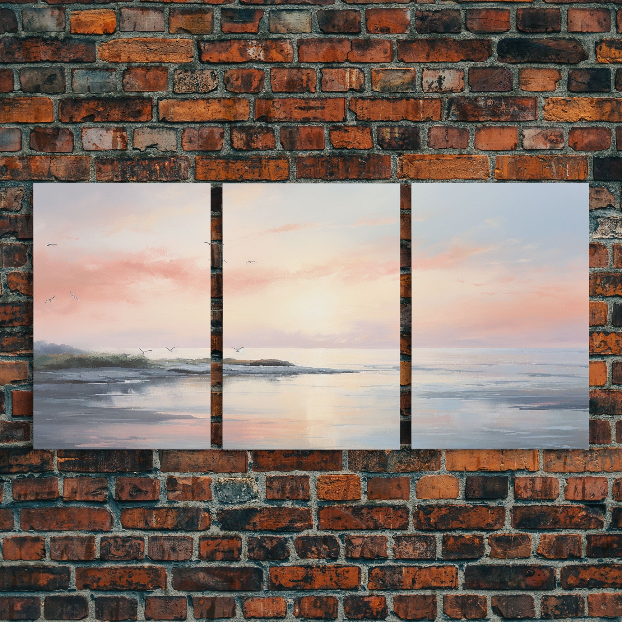 Pink Abstract Coastal Painting