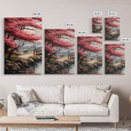 Japanese Print, Landscape Wall Art, Cherry Blossom Wall Art