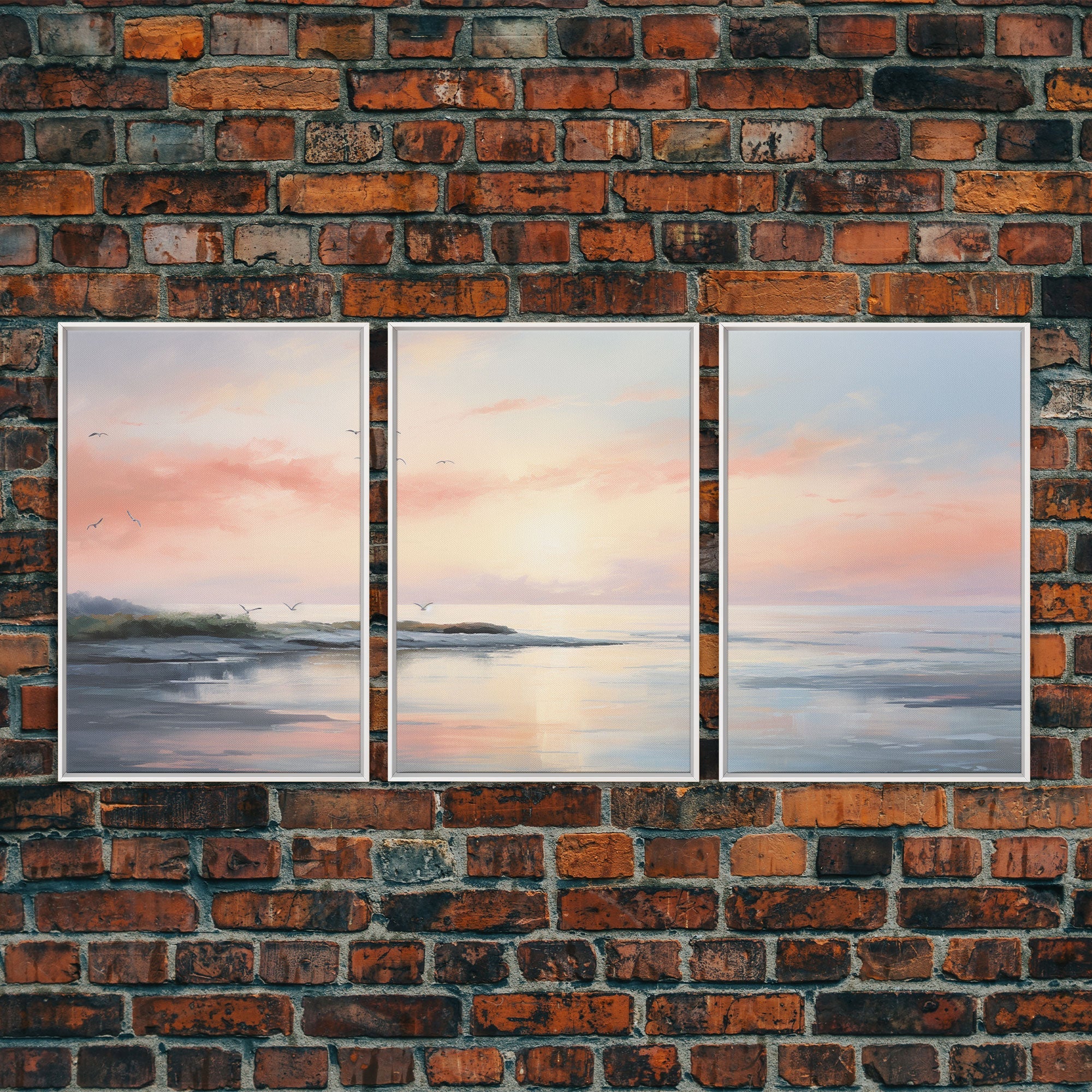 Pink Abstract Coastal Painting