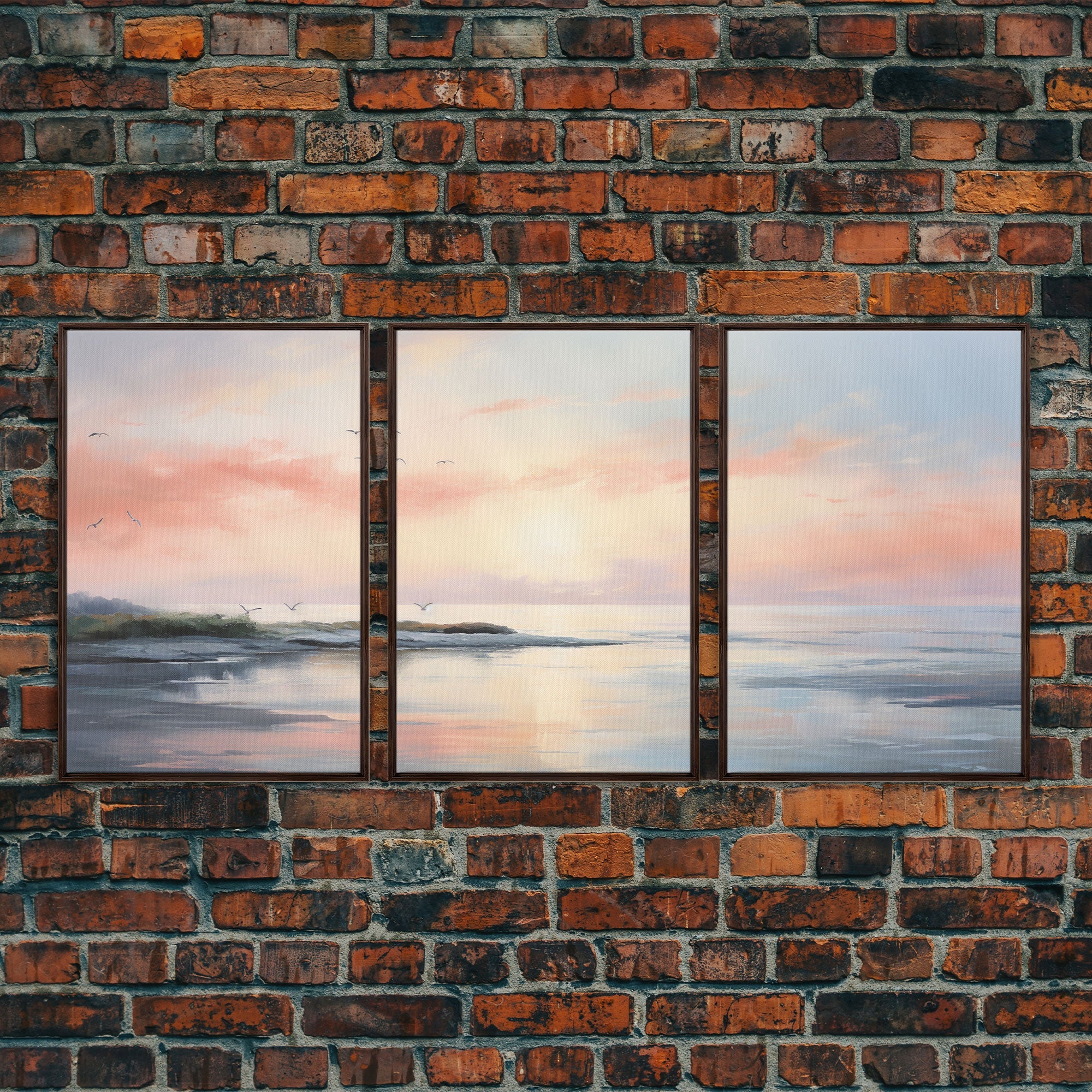 Pink Abstract Coastal Painting