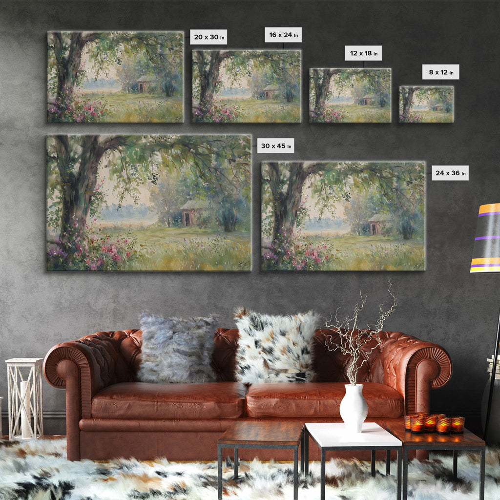Painting Of An Old Farmhouse In The Spring,
