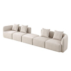 L-Shaped Modular Sectional Sofa With Ottoman
