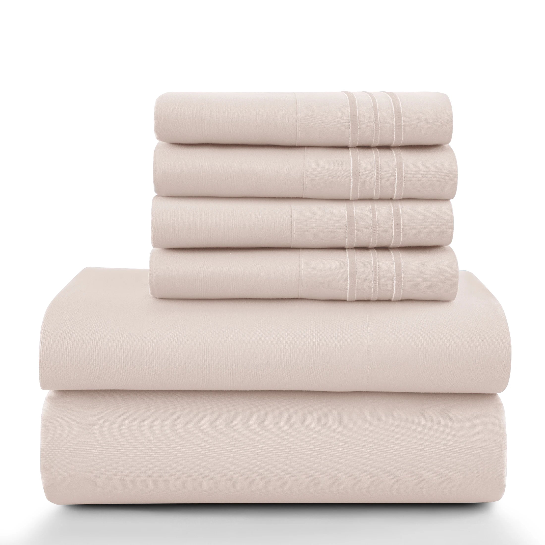 6Pc Solid Bed Sheet Set