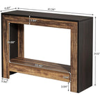 41.3" Farmhouse Console Table, Behind Couch Sofa Table with Open Storage Shelves