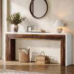 70.9-Inch Long Console Table, Farmhouse Narrow Wooden Sofa Table Behind The Couch for Living Room