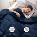 1 Piece Fluffy Duvet Insert with Box Stitch Design comforter