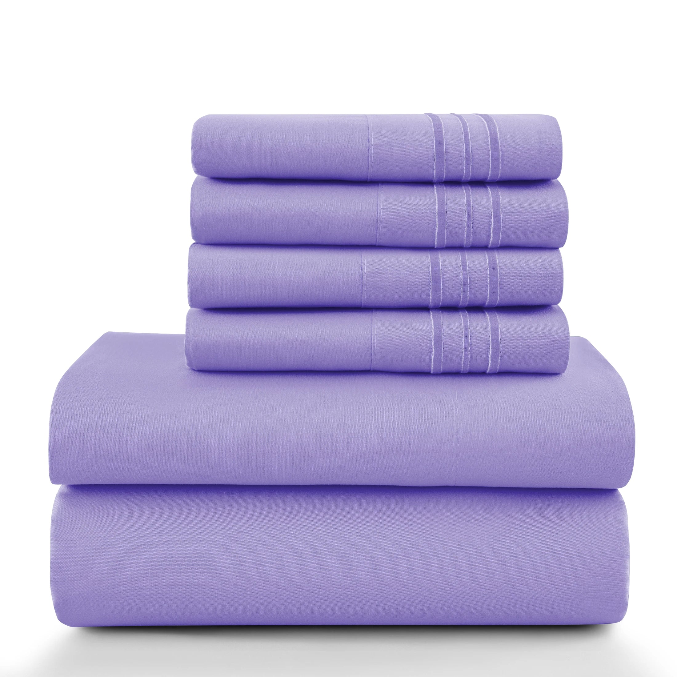 6Pc Solid Bed Sheet Set