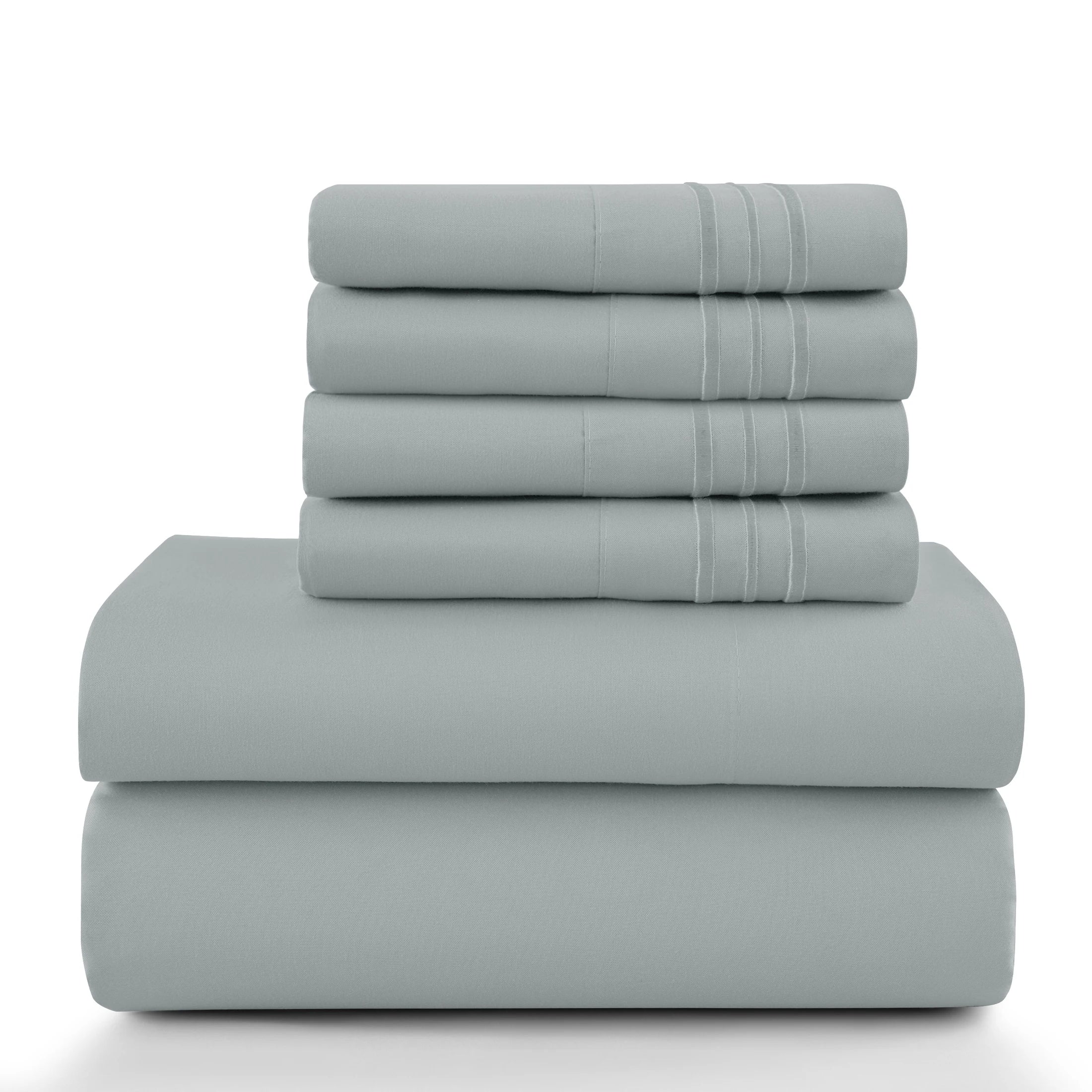 6Pc Solid Bed Sheet Set