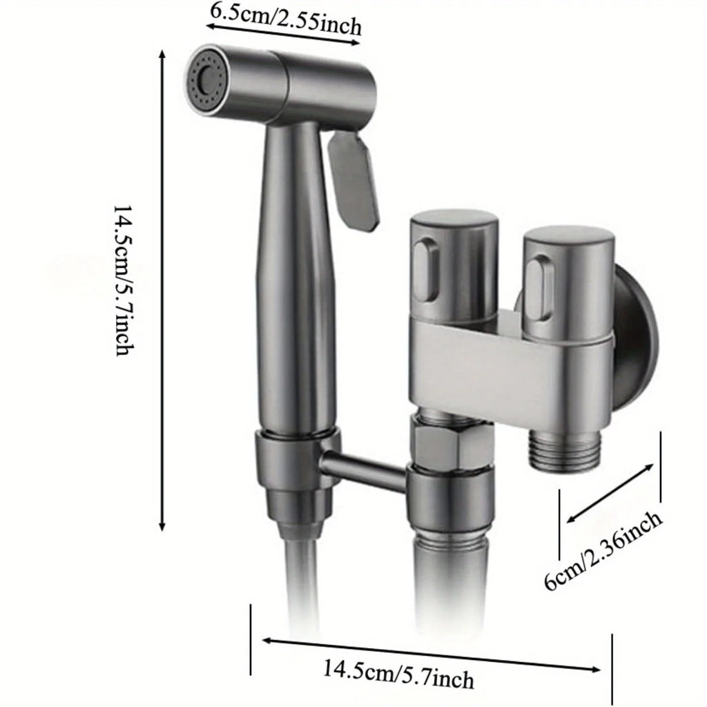 Double Control Toilet Bidet Sprayer Handheld Attachment with Pressure Control for Feminine Hygiene Baby Diaper and Pet Bath