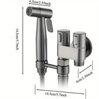 Double Control Toilet Bidet Sprayer Handheld Attachment with Pressure Control for Feminine Hygiene Baby Diaper and Pet Bath