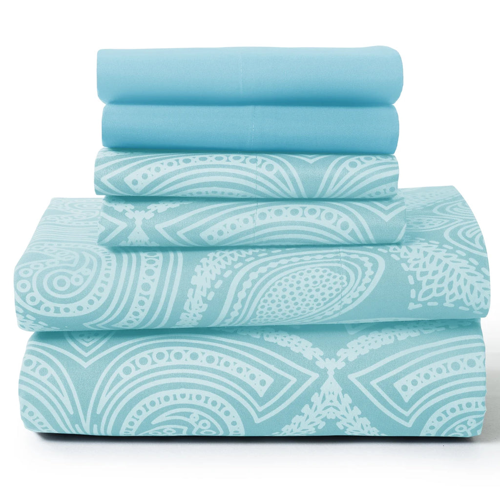 6Pc Paisley Sheet Set – Soft Microfiber, Wrinkle-Free