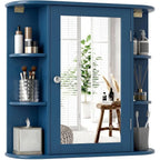 Mirrored Medicine Cabinet with 6 Open & 4 Interior Shelves,