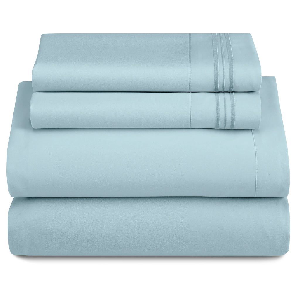 3 Piece Ultra-Soft Microfiber Bed Sheets with Flat Sheet