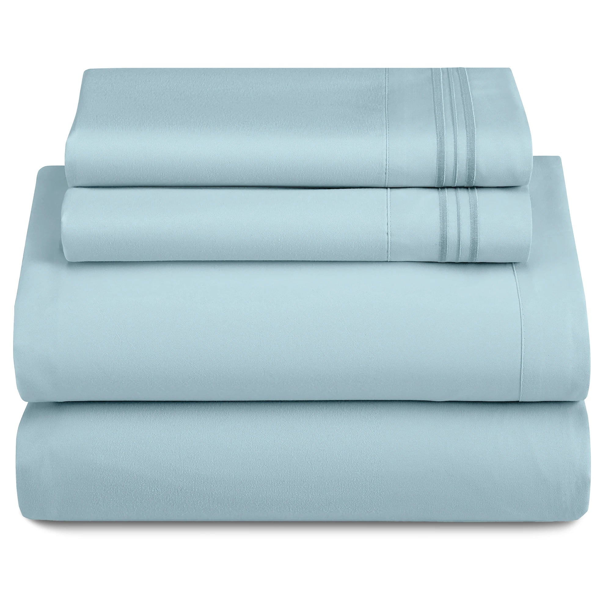 3 Piece Ultra-Soft Microfiber Bed Sheets with Flat Sheet