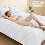 Lightweight 1 Piece Down Alternative Blanket with Soft, Breathable Fabric and Diamond Stitch
