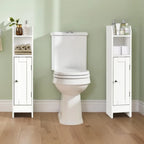 Narrow Bathroom Cabinet with Door and Adjustable Shelves