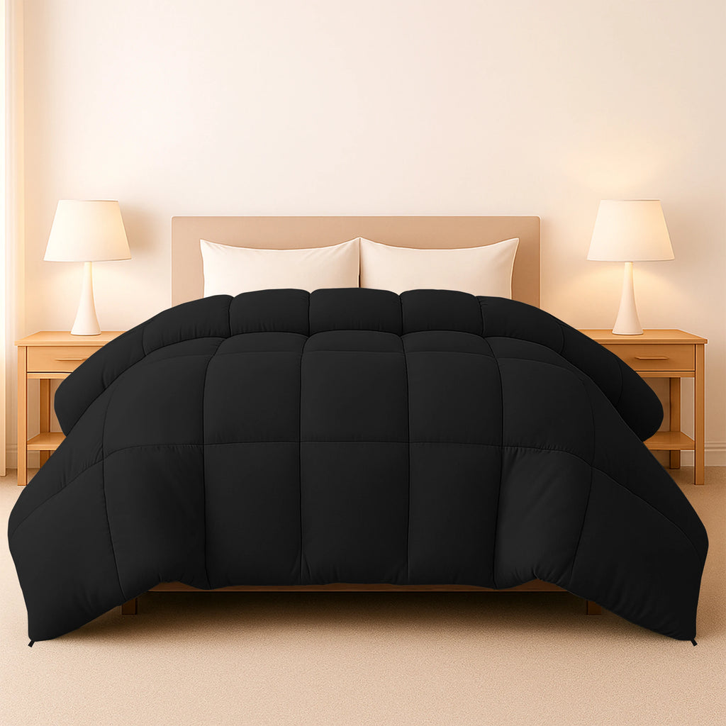 1 Piece Fluffy Duvet Insert with Box Stitch Design comforter