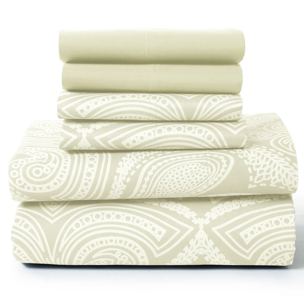 6Pc Paisley Sheet Set – Soft Microfiber, Wrinkle-Free