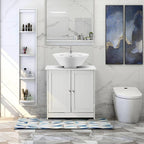 Traditional Under Sink Storage Cabinet White Bathroom Vanity with 2 Doors