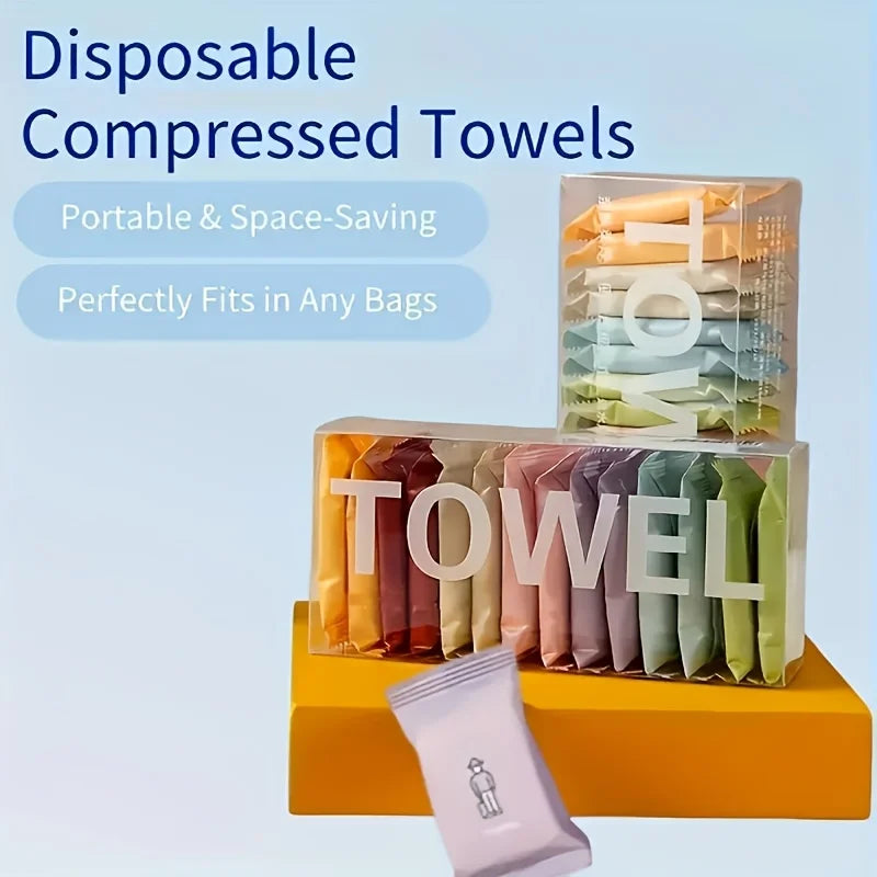 28pcs Individually Packaged Compressed Towel Set, Portable Travel Towels, Disposable Multi-purpose Wet and Dry Towels, Unscented