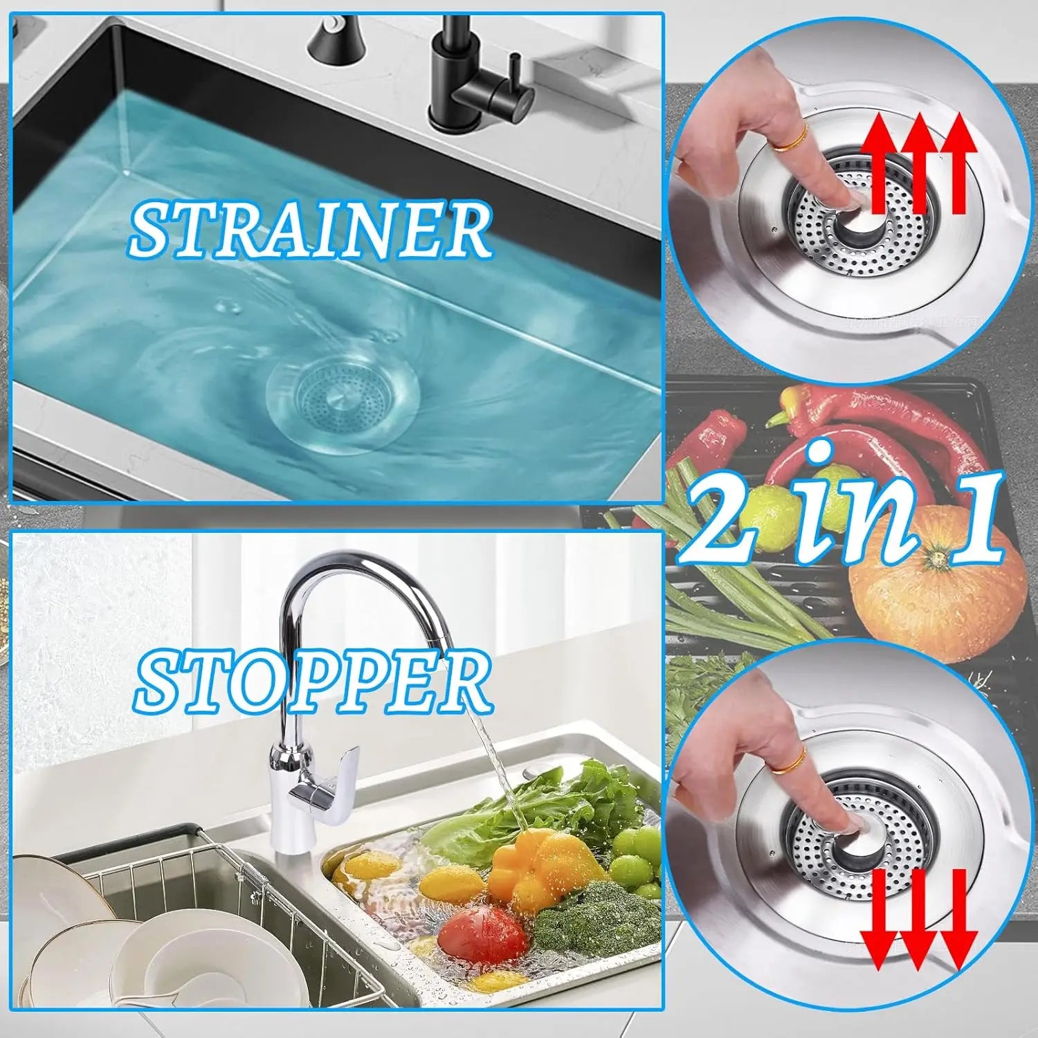 Universal Stainless Steel Kitchen Sink Stopper
