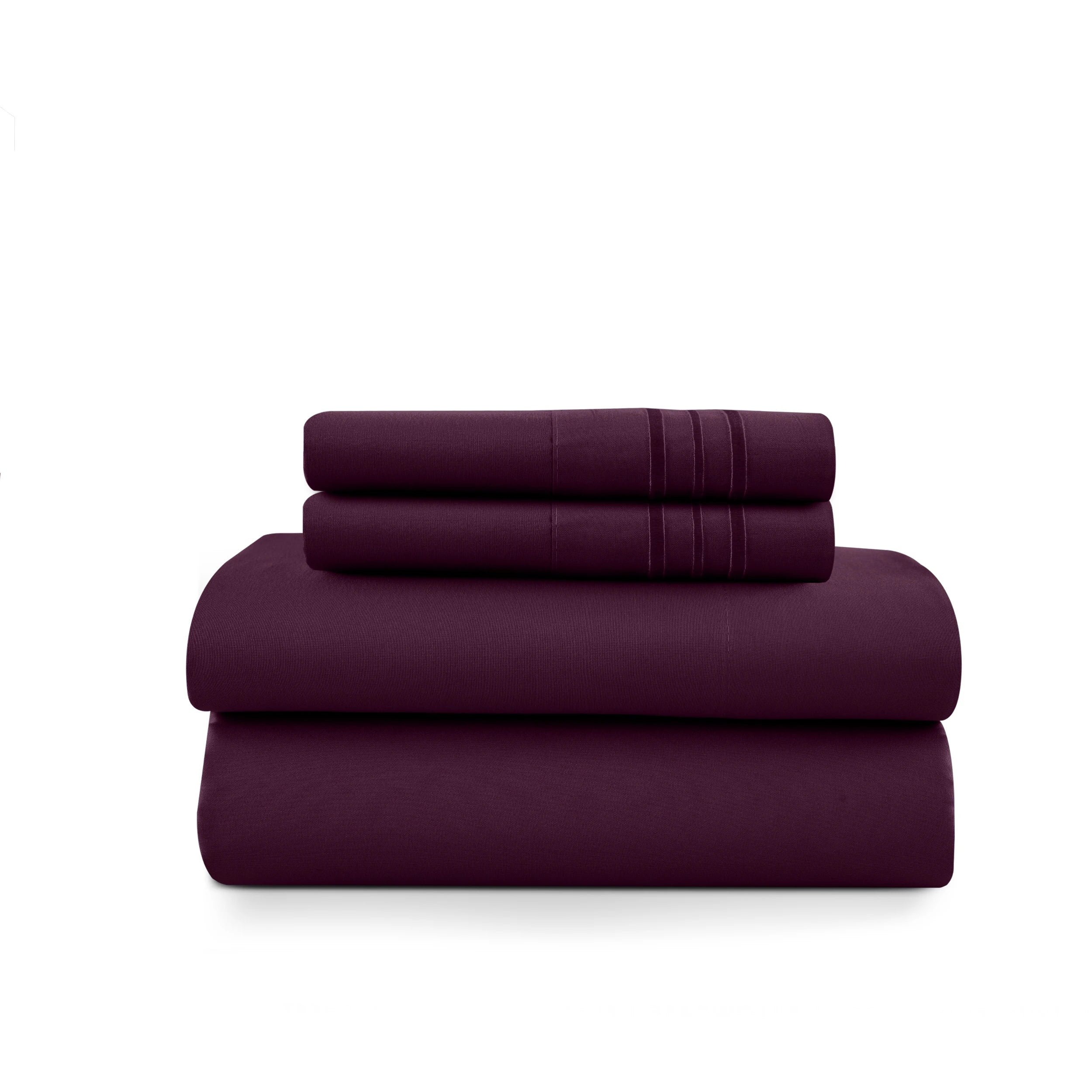 3 Piece Ultra-Soft Microfiber Bed Sheets with Flat Sheet
