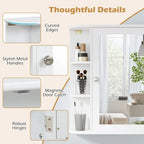 Mirrored Medicine Cabinet with 6 Open & 4 Interior Shelves,