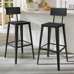 2 Bar Stools, 29.1 Inches Tall Barstools with Back