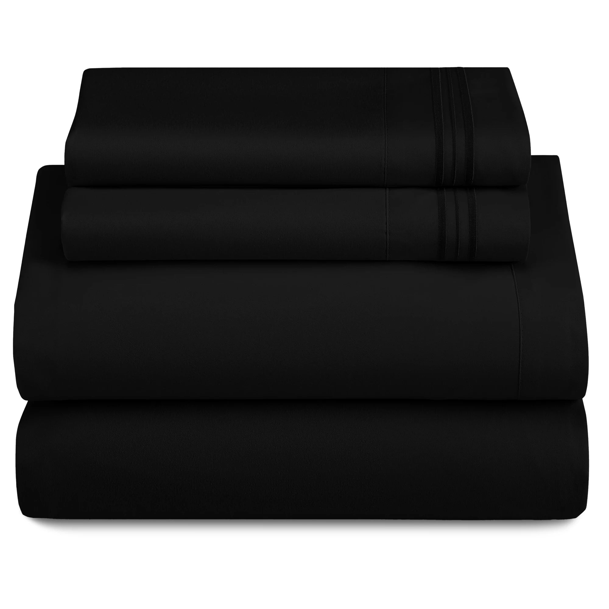 3 Piece Ultra-Soft Microfiber Bed Sheets with Flat Sheet