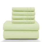 6Pc Solid Bed Sheet Set