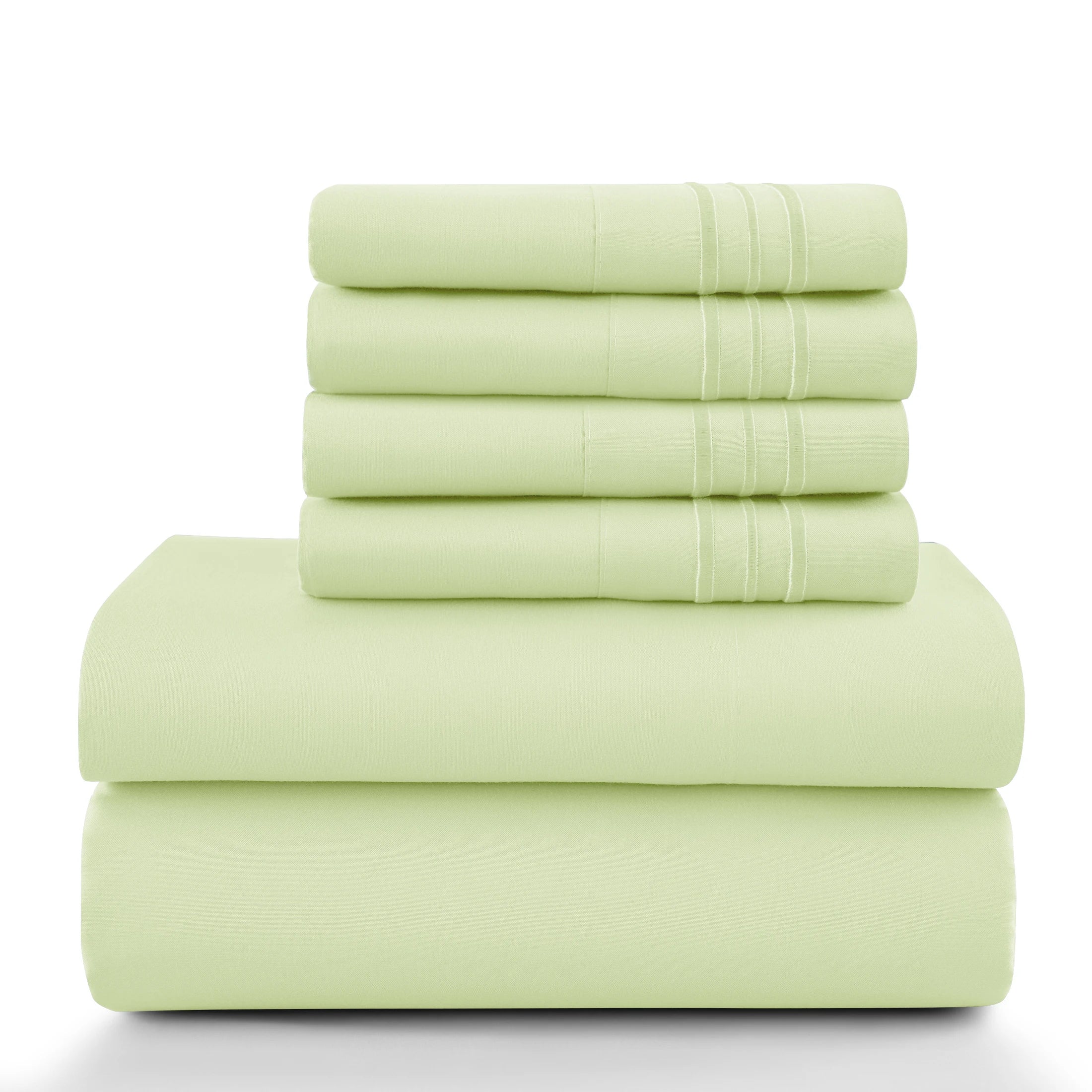 6Pc Solid Bed Sheet Set
