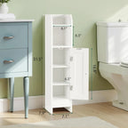 Narrow Bathroom Cabinet with Door and Adjustable Shelves