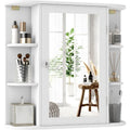 Mirrored Medicine Cabinet with 6 Open & 4 Interior Shelves,