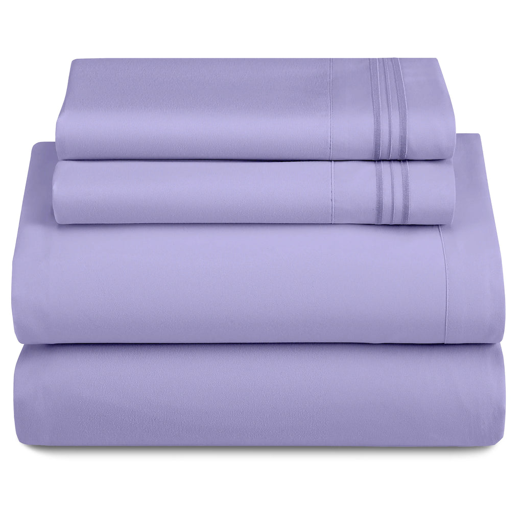 3 Piece Ultra-Soft Microfiber Bed Sheets with Flat Sheet