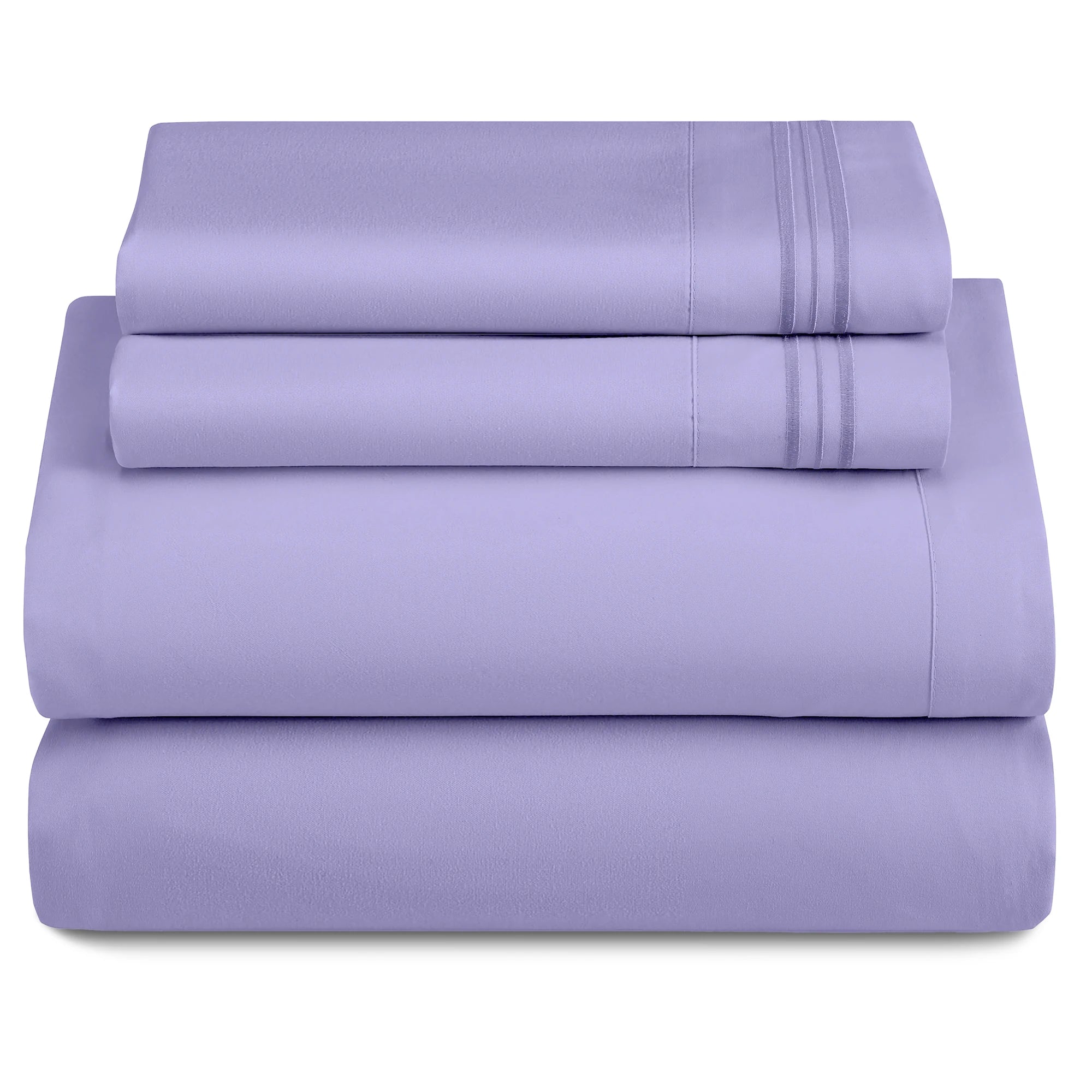 3 Piece Ultra-Soft Microfiber Bed Sheets with Flat Sheet