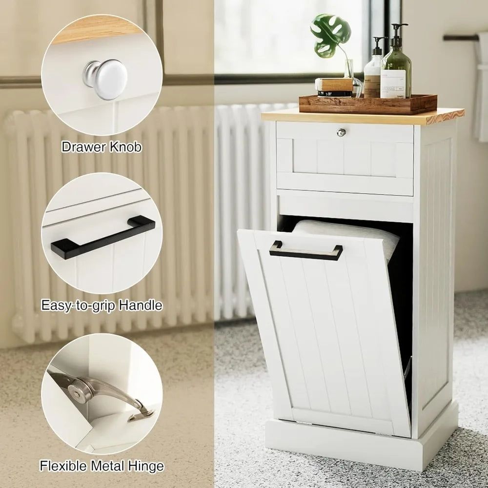 Tilt Out Laundry Hamper Cabinet,