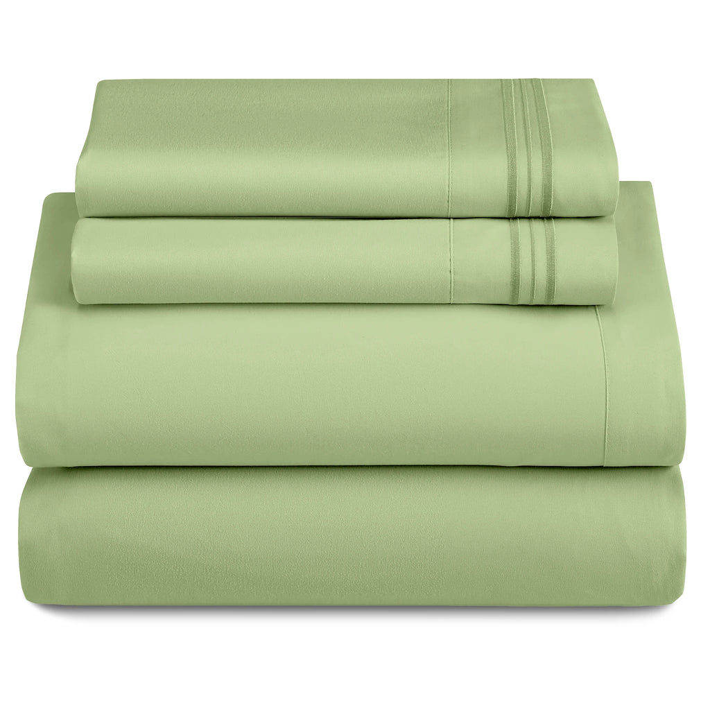 3 Piece Ultra-Soft Microfiber Bed Sheets with Flat Sheet