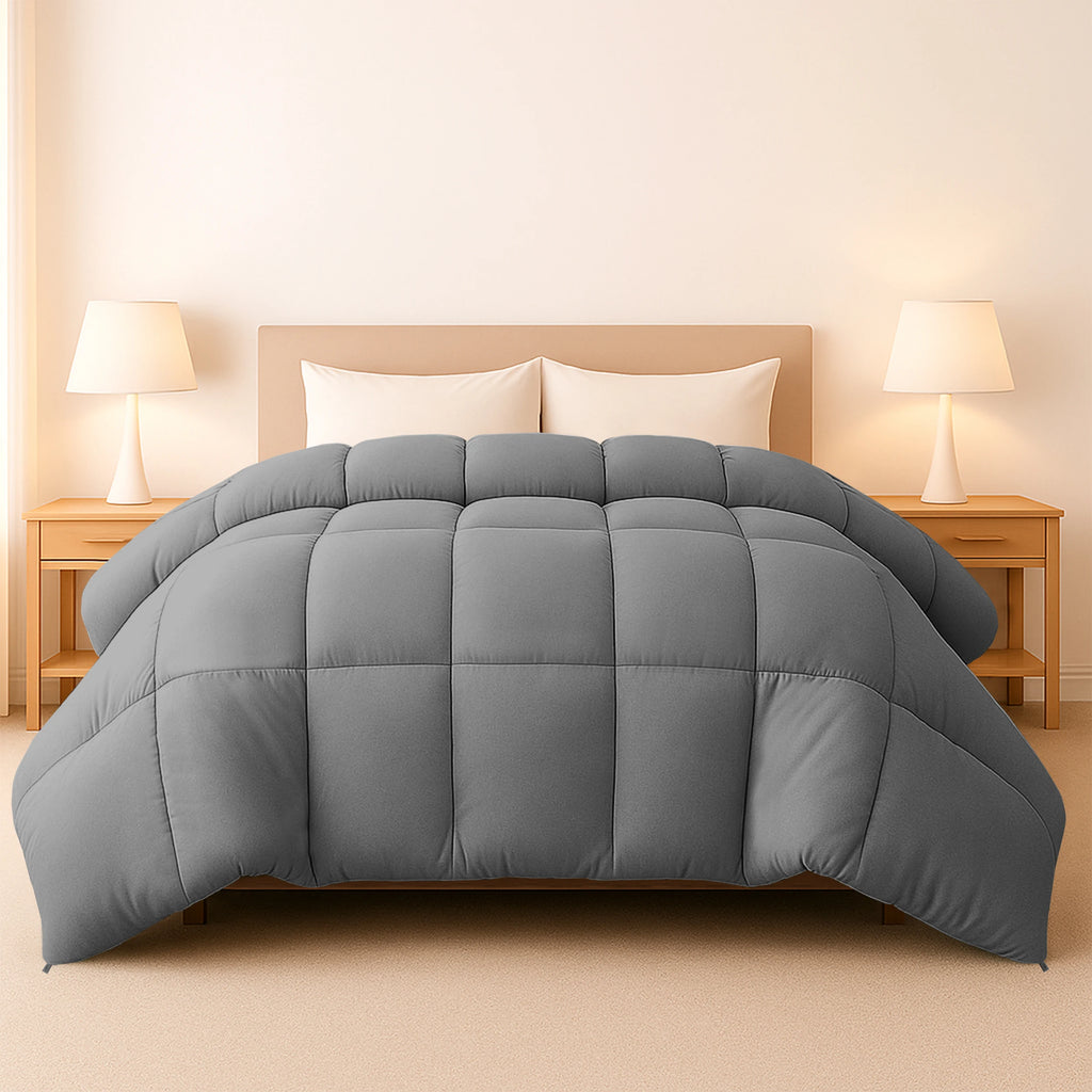 1 Piece Fluffy Duvet Insert with Box Stitch Design comforter
