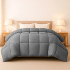1 Piece Fluffy Duvet Insert with Box Stitch Design comforter
