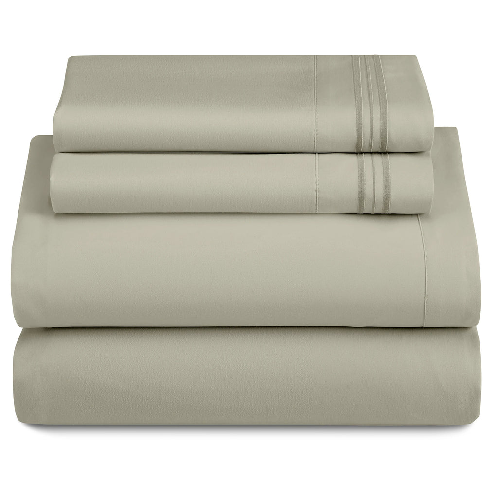 3 Piece Ultra-Soft Microfiber Bed Sheets with Flat Sheet