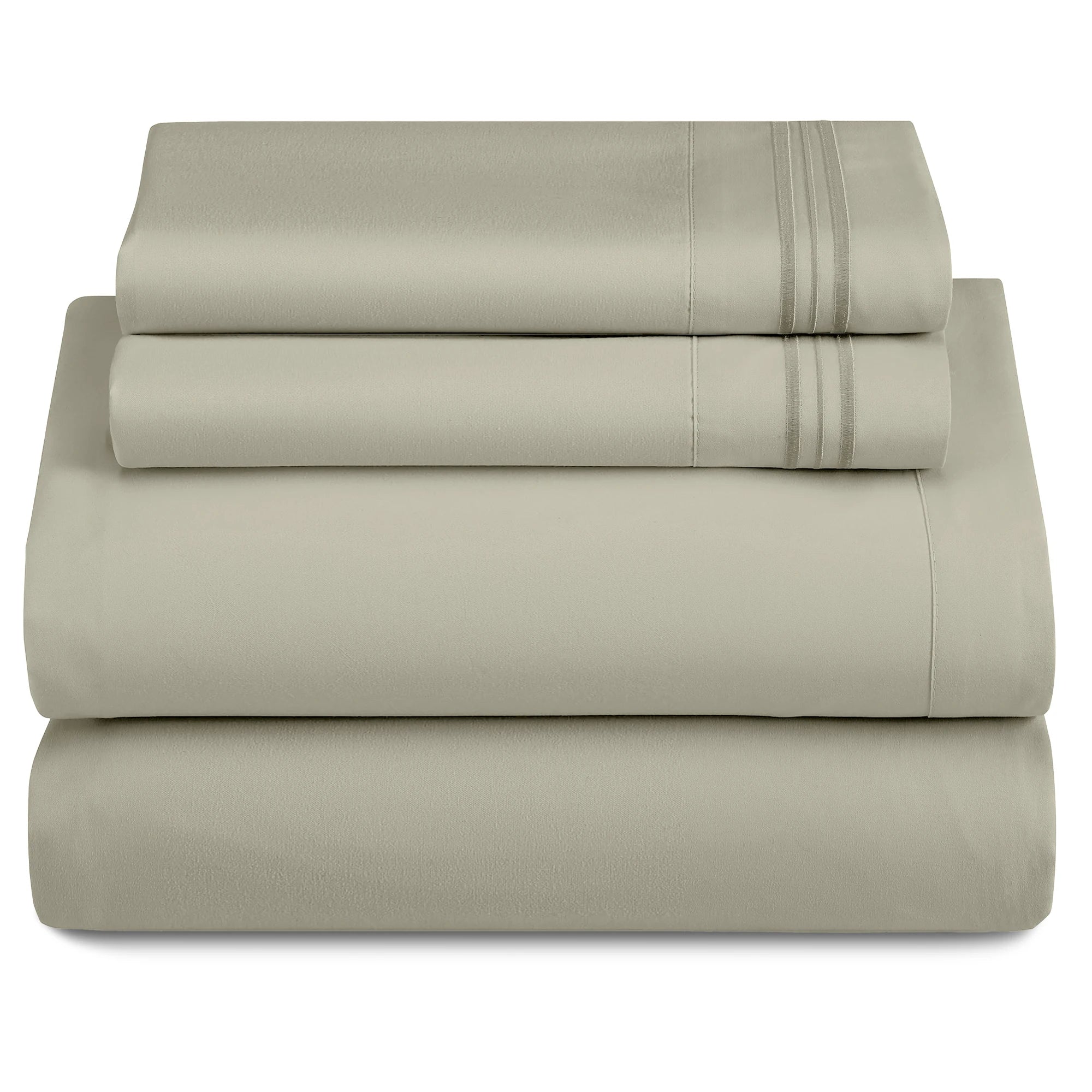 3 Piece Ultra-Soft Microfiber Bed Sheets with Flat Sheet