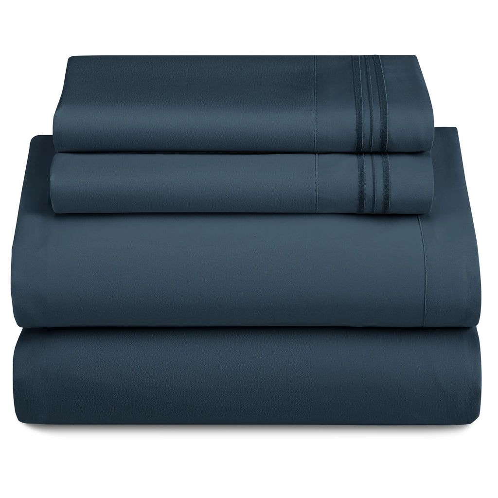 3 Piece Ultra-Soft Microfiber Bed Sheets with Flat Sheet