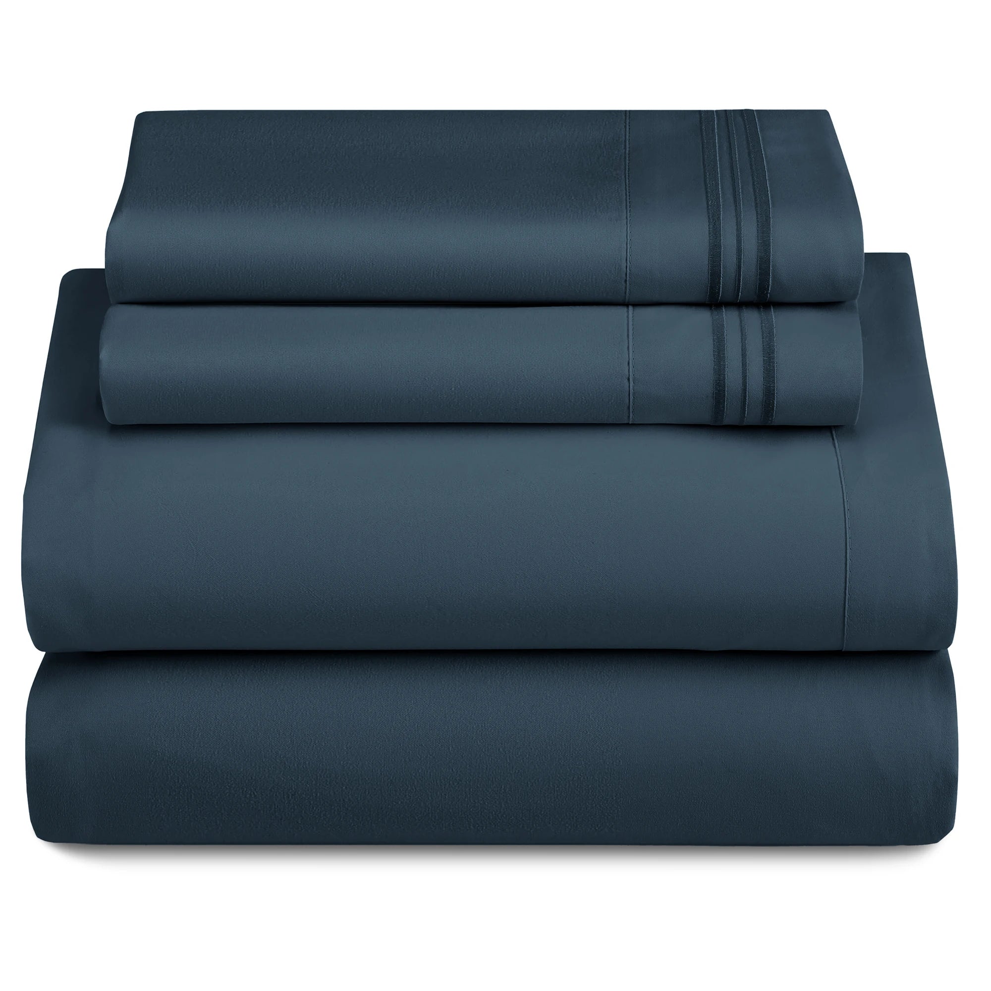 3 Piece Ultra-Soft Microfiber Bed Sheets with Flat Sheet
