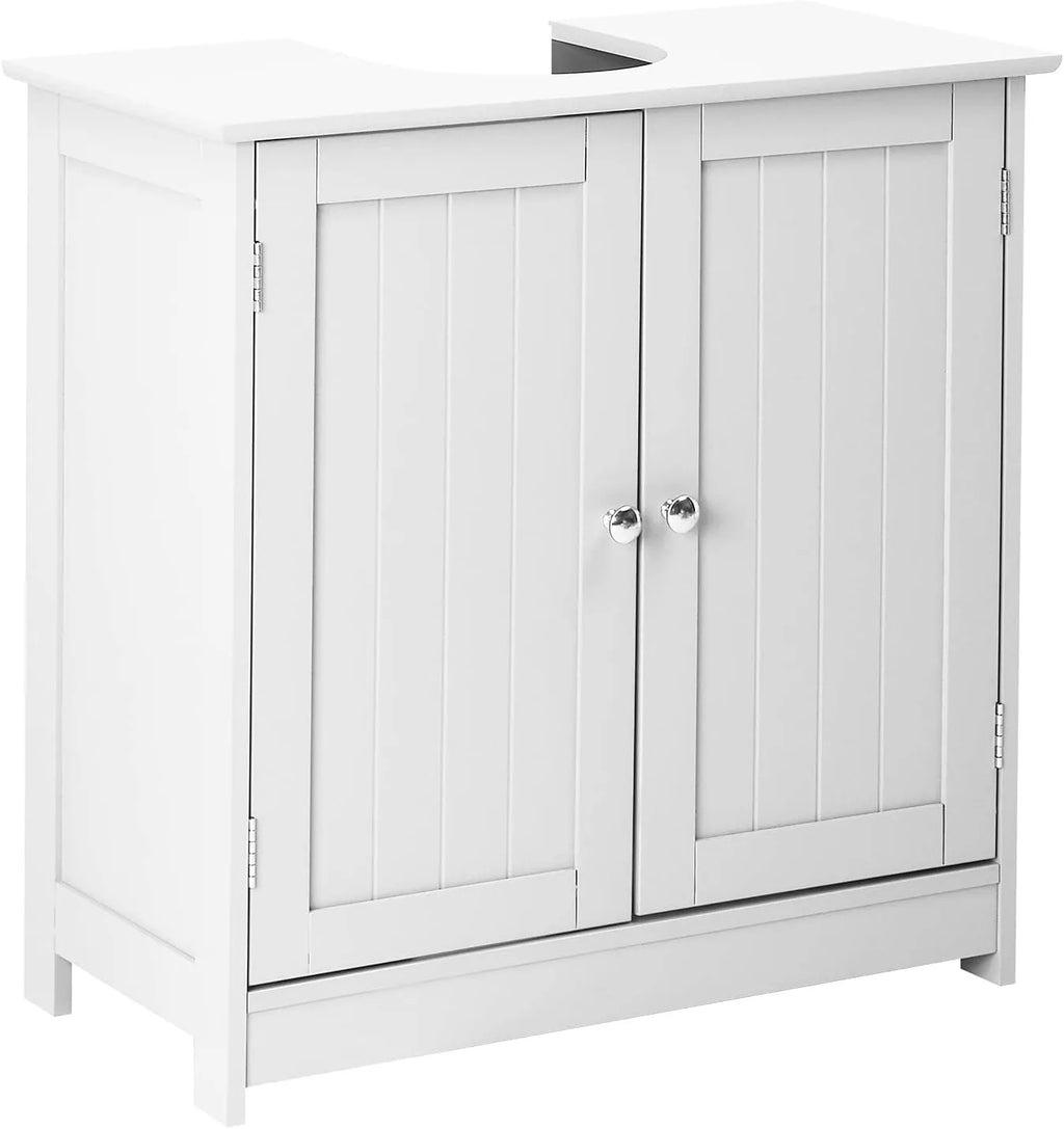 Traditional Under Sink Storage Cabinet White Bathroom Vanity with 2 Doors