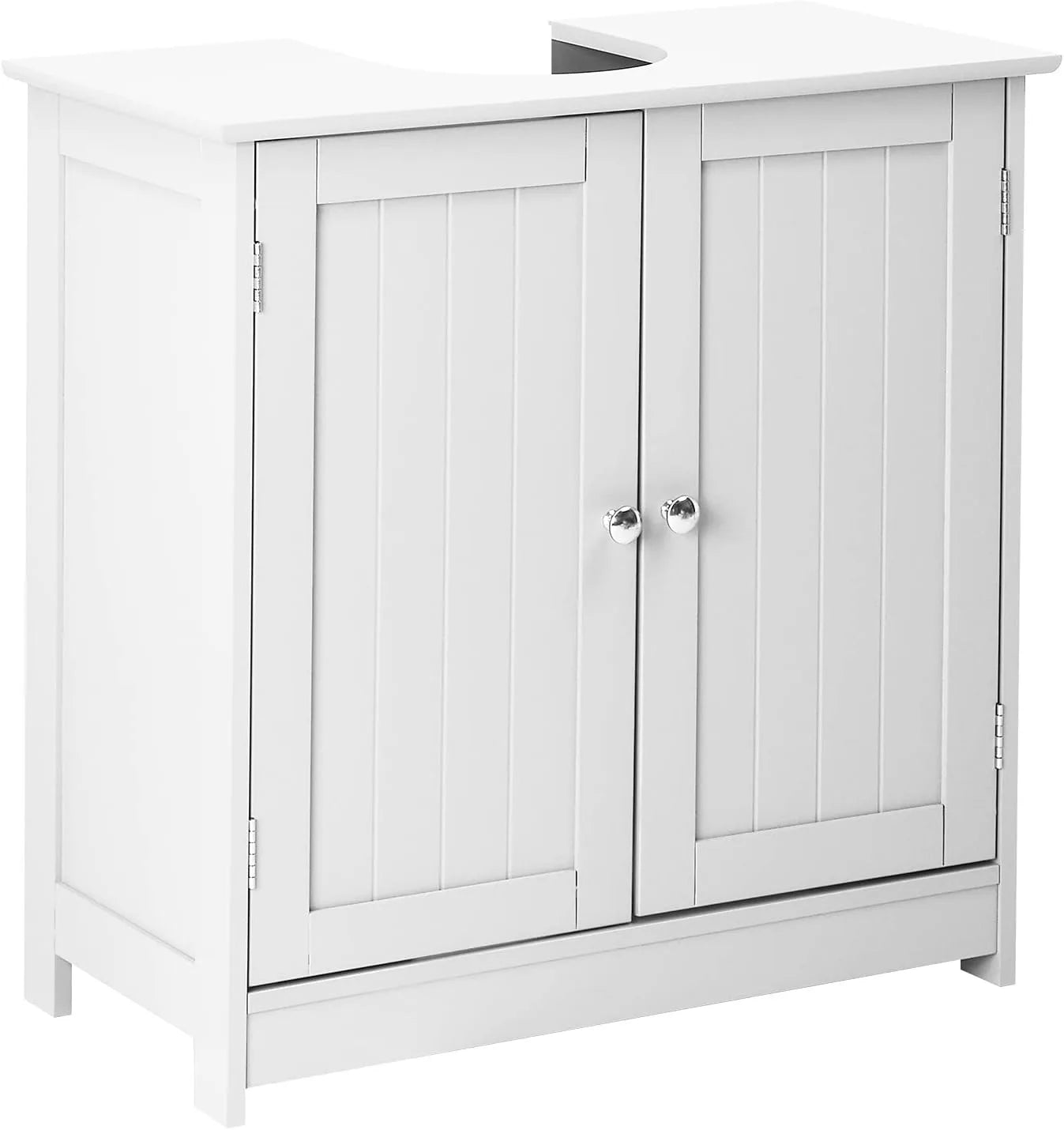 Traditional Under Sink Storage Cabinet White Bathroom Vanity with 2 Doors